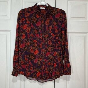 🍓 Beach Lunch Lounge Beachlunchlounge Floral Button Down Long Sleeve Shirt - XL